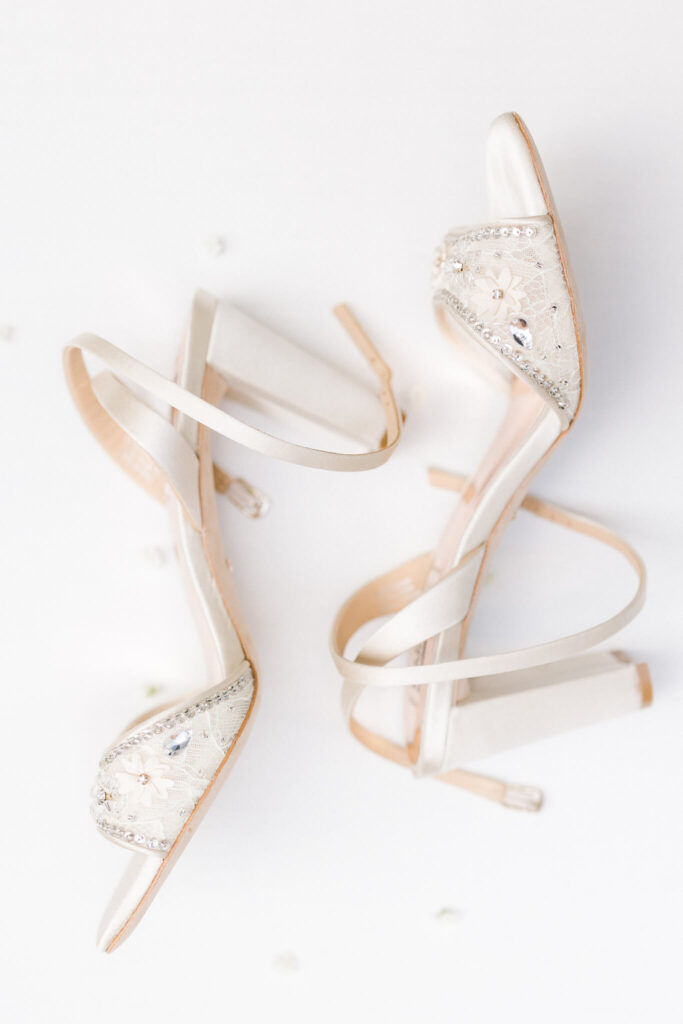 brides white wedding shoes