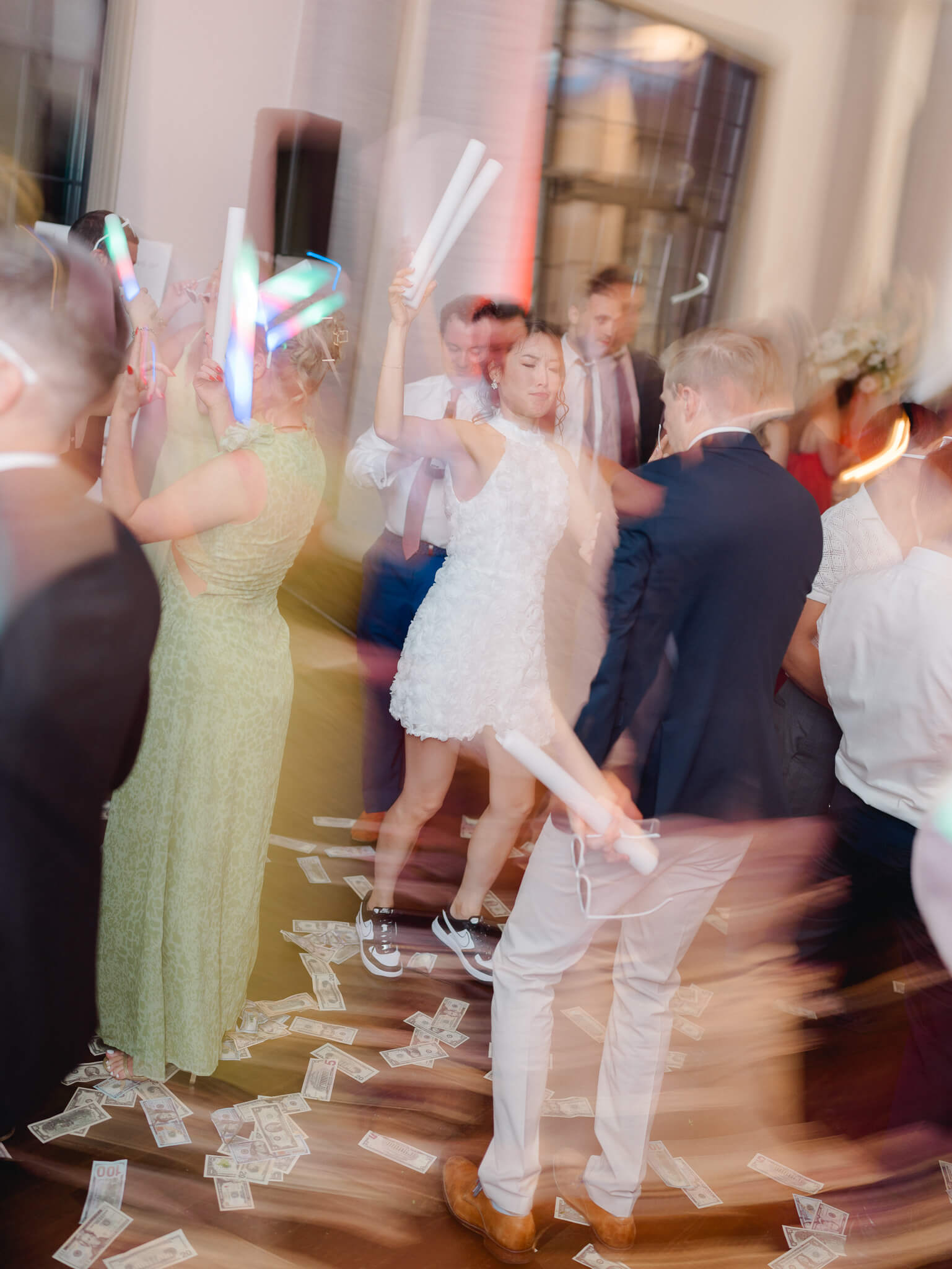 A bride and her guests dancing at a Westin Georgetown Wedding.